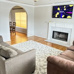 2 Living Room Sofas + Large Area Rug 