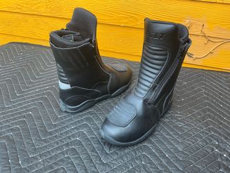 Bilt Pro Tourer Womens Motorcycle Boots 6 Black Leather Waterproof Ankle Zipper