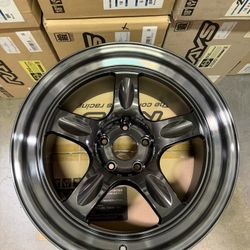 Volk 21C 18x9.5 +20mm 5x114.3 Pressed Double Black TE37 CE28 Beadlock