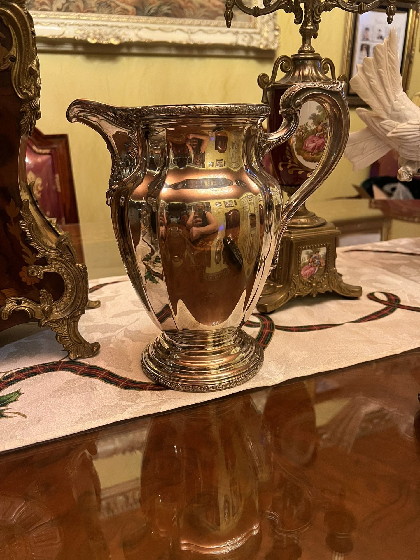 VINTAGE SILVER-PLATEdFooted PITCHER