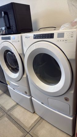 Whirlpool front load washer& gas dryer
