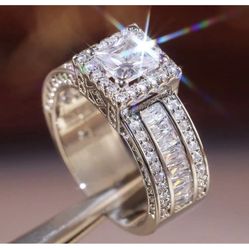 Gorgeous Cubic Zirconia Baguette Ring Sizes 5 - 13