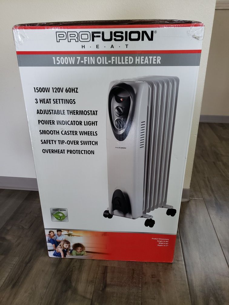 Pro Fusion Heat NDB-1Y 1500 Watt Oil-Filled Heater With Thermostat (NEW)  for Sale in Auburn, WA - OfferUp