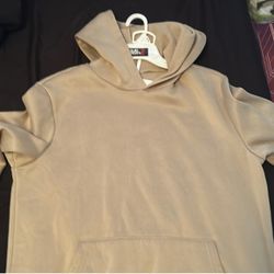Tan Cotton Hoodie Size Small