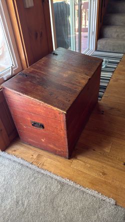 Antique Wood Storage Trunk
