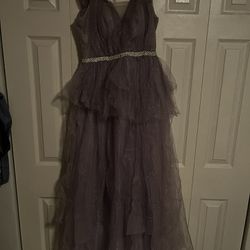 Sparkly Purple Lace Up Dress