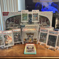Pokemon PSA 10 Slabs, ETB, Booster Box