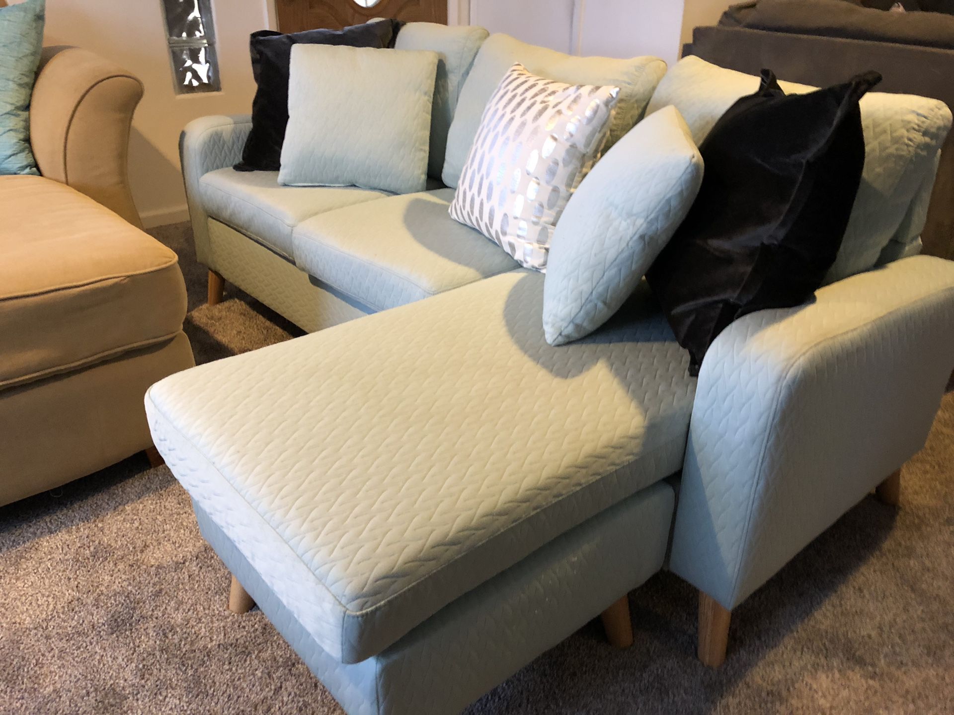 Sectional couch w movable chaise or couch w ottoman