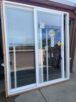 New patio door vinyl with blinds  Pellasize w70.3/4 h79.1/2, screen to $850 replacement door