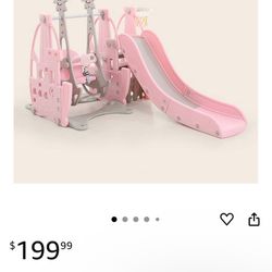 Kids Indoor Slide And Swing