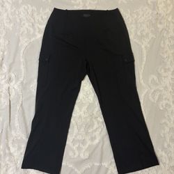 Athleta 2X Delancey Straight Cargo Pants Black