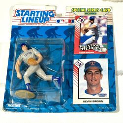 1993 Kenner Starting Lineup Kevin Brown Texas Rangers MLB Figure + Cards