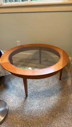 Wood and Glass Coffee Table made in USA