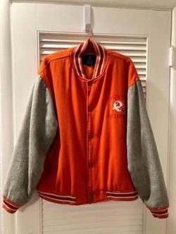 Vintage Orange & Red (1980s) Tampa Bay Buccaneers Cold Weather Athletic Logo Jacket - Size X-Large