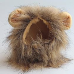 Cat Lion Mane Wig Costume – Adjustable Furry Headpiece with Ears for Pets