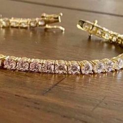 Gold Plated 8 Inches Tennis Bracelet
