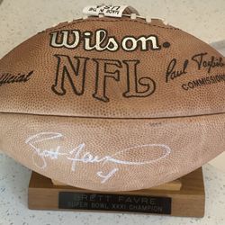 Signed Brett Favre Football