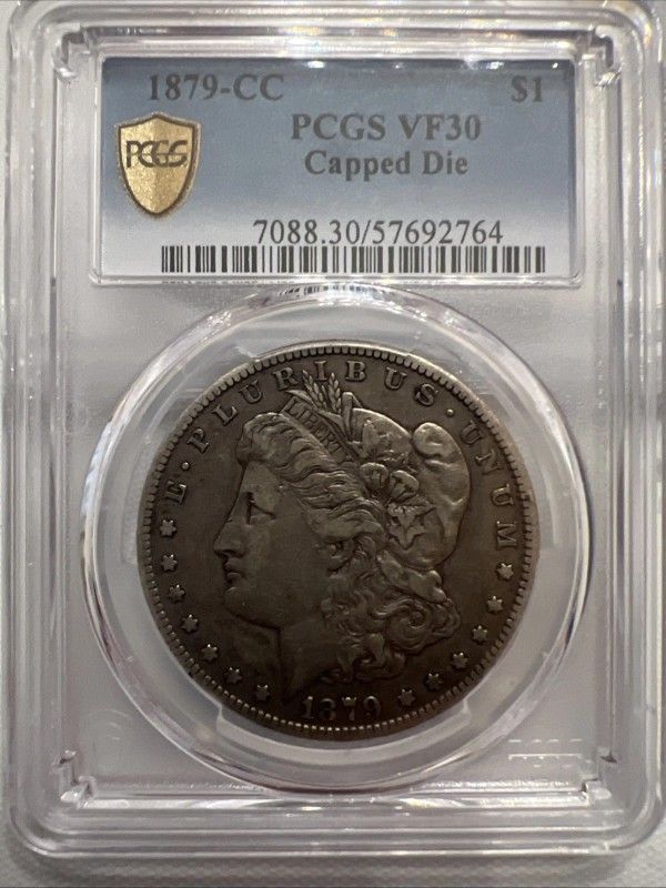 1879-CC Morgan Silver Dollar PCGS VF30 Capped Die