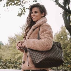 Brown Tote Bag Medium Size With Inside Pouch