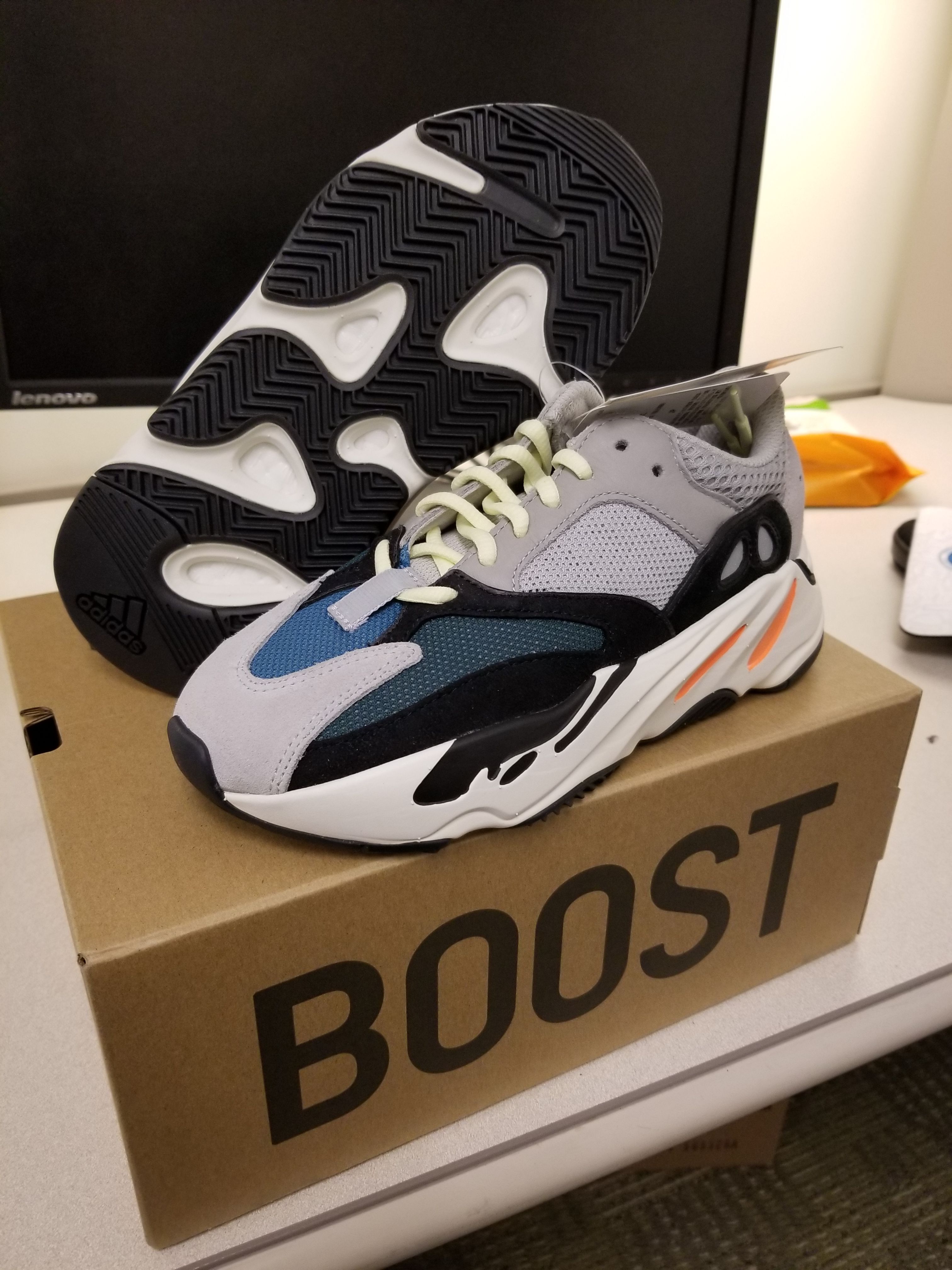 Yeezy Wave Runner sizes 10.5, 4.5, and 4