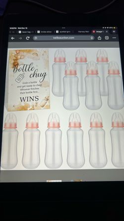 Bottle Chug Game For Baby Shower W/ Standing Sign New