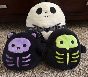 Halloween Squishmallows Jack Nightmare Before Christmas and Skeletons