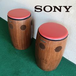 RARE Sony SS-9500 Vintage MCM Design Bongo Speakers Awesome!