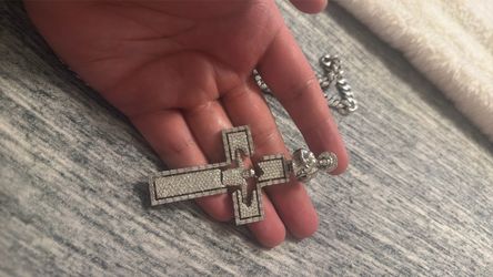 Iced Out Cross Pendant with Chain