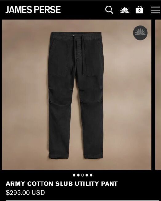 James Perse ARMY COTTON SLUB UTILITY PANT