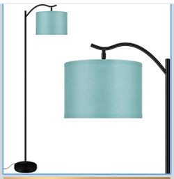 BoostArea Floor Lamp for Living Room,LED Arched Floor Lamp,Tall Modern Standing Lamp with Green Linen Shade,E26 Socket, Footswitch,Montage Mid Century