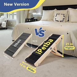 iPetba Foldable Ramp for Small Dogs 21"  - Wooden Dog Ramp for Bed Sofa Car