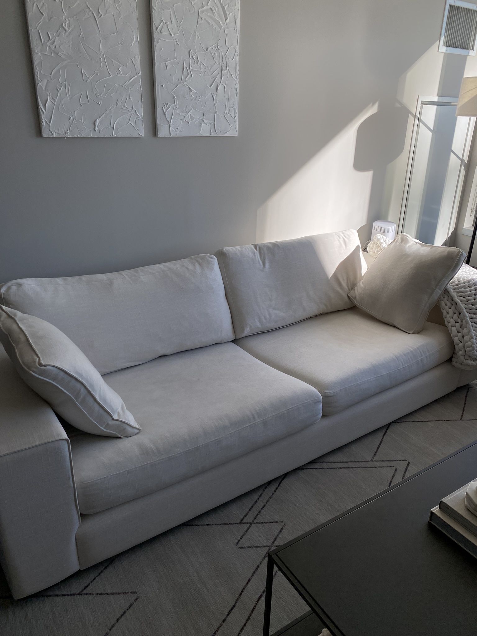 Article White Fabric Sofa