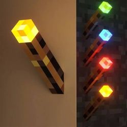 🔥 Minecraft Torch Light – Iconic Gaming Room Decor, 5” LED Lamp!