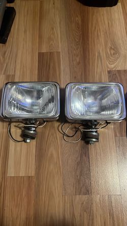 Rectangular Chrome Auxiliary Driving Lights Pair
