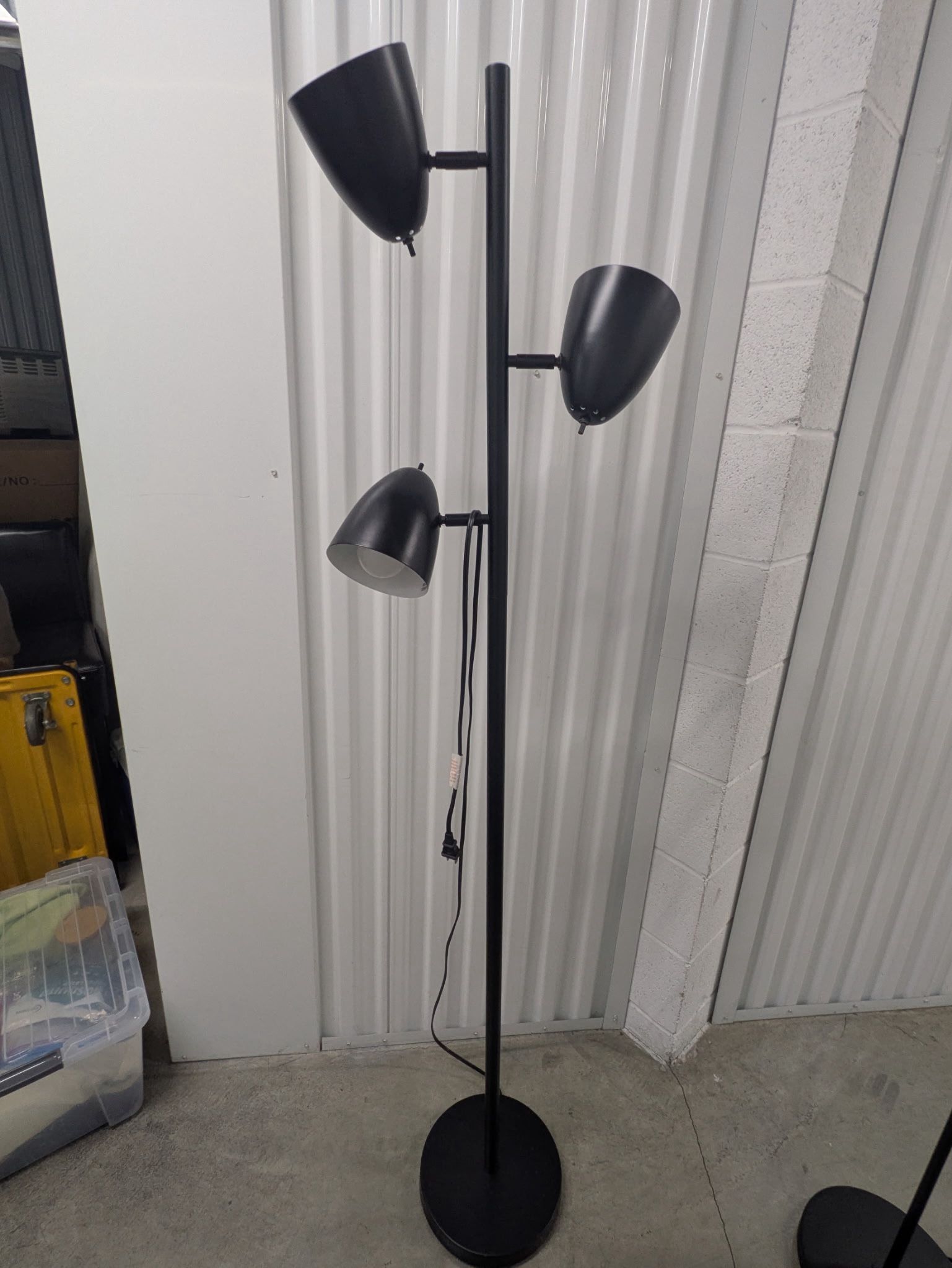 3-Light Adjustable Floor Lamp, Black