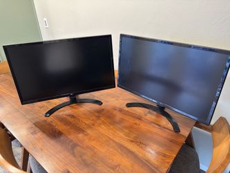 Two LG 27inch 4K Monitors 27U58-B with HDMI cables