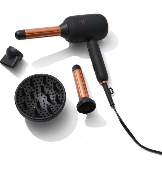 ion Luxe 4in1 Autowrap Airstyler Interchangeable Hair Dryer & Curler for All Hair Types