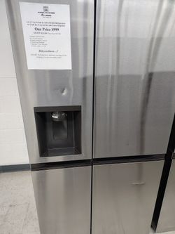 $999(MSRP$2149) LG Side-by-Side Refrigerator With PrintProof Stainless Steel and Craft Ice Maker