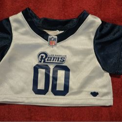 BUILD-A-BEAR WORKSHOP NFL RAMS 00 TEDDY BEAR JERSEY  PRE-OWNED 