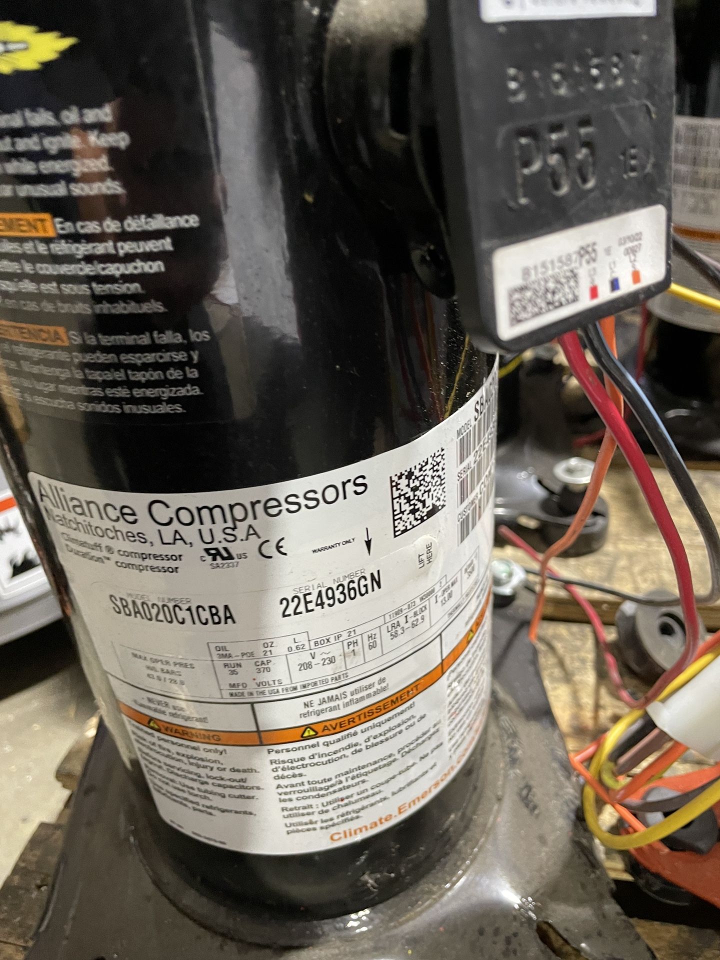 SBA021C ALLIANCE Compressor R410a 208v 1.75 Tons 20,000 Btu