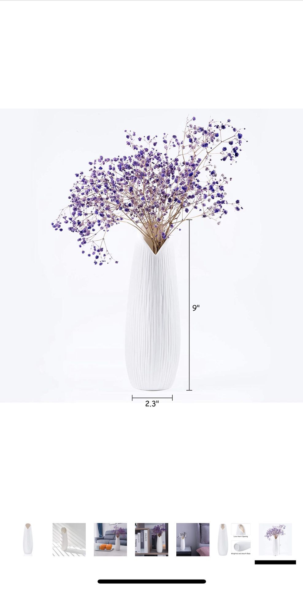 White Matte Flower Vase for Decor