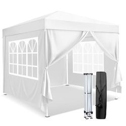 10x10 FT Pop Up Canopy Tent with 4 Sidewalls 2 Doors and 2 Windows/Waterproof