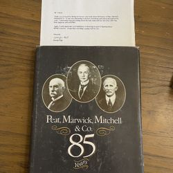 PEAT, MARWICK, MITCHELL & CO. 85 YEARS by T. A. WISE -RARE