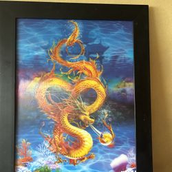 Holographic dragon Framed Art