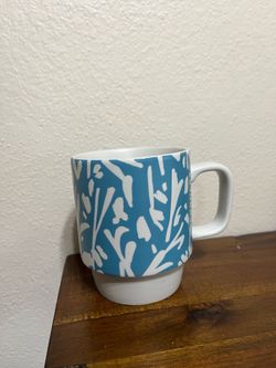 Starbucks 2016 Aqua and White Bamboo Pattern Mug