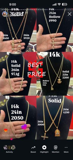 mi negocio está en google como familia cadenas 100% garantizado oro de 14k tambien asemos arreglos de oro sigan mi Instagram familia_cadenas cadenas