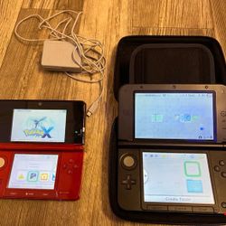 Nintendo 3DS and Nintendo 3DS XL With pokemon game and charger