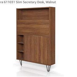 Nexera 611031 Slim Secretary Desk, Walnut