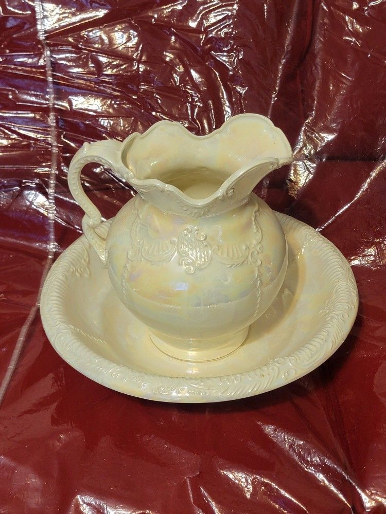 Antique Pitcher And Bowl