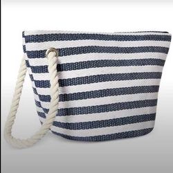 Striped Wristlet Bag With Zipper - BRAND NEW - NEVER USED